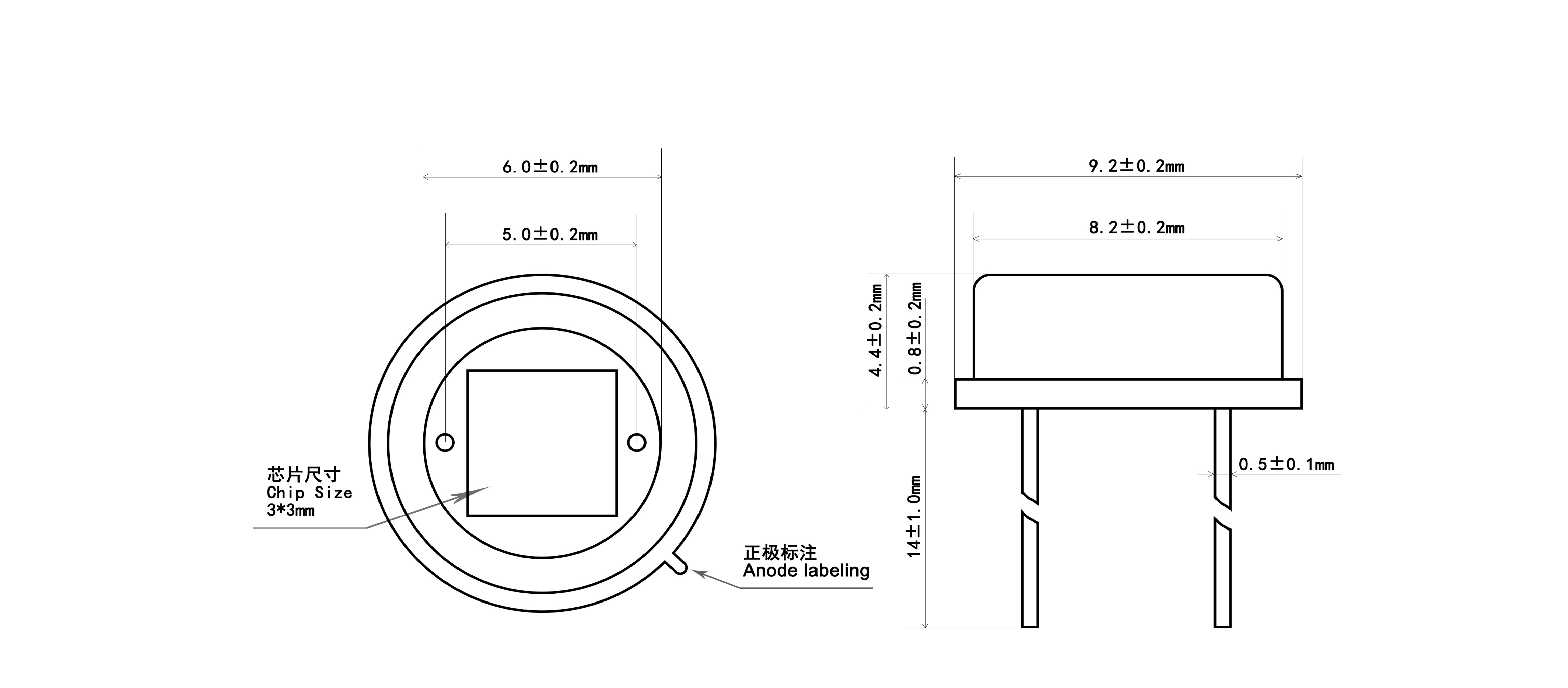 硅光電池尺寸圖